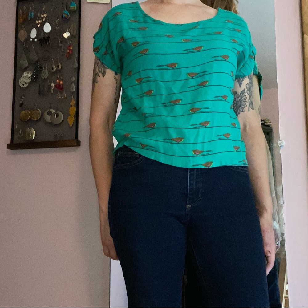 Xhilaration Bird Zip Up Tee